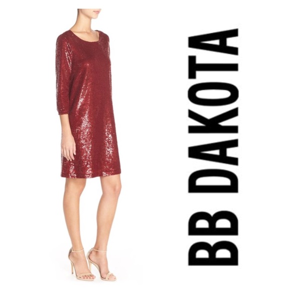 red sequin shift dress